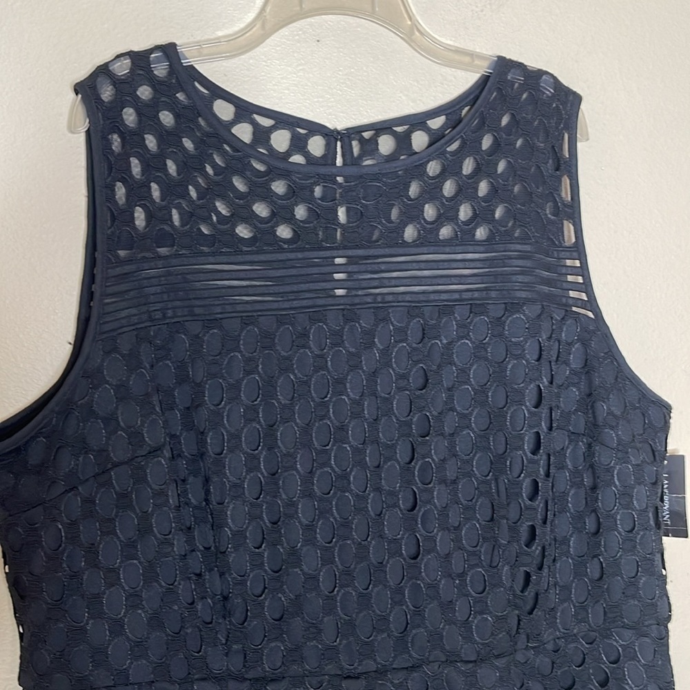 Lane Bryant Black Sleeveless A Line Stretch Dots Party Dress Plus Size 24 New - Picture 3 of 8